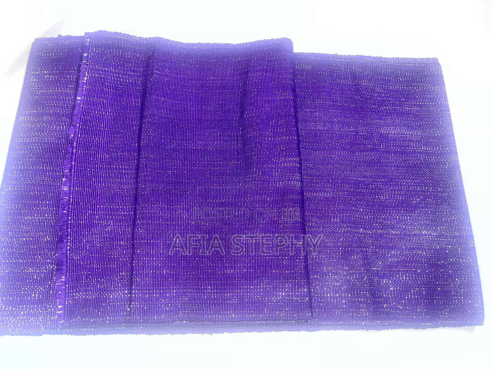 2yards Purple Shimmer Material Kente Available
