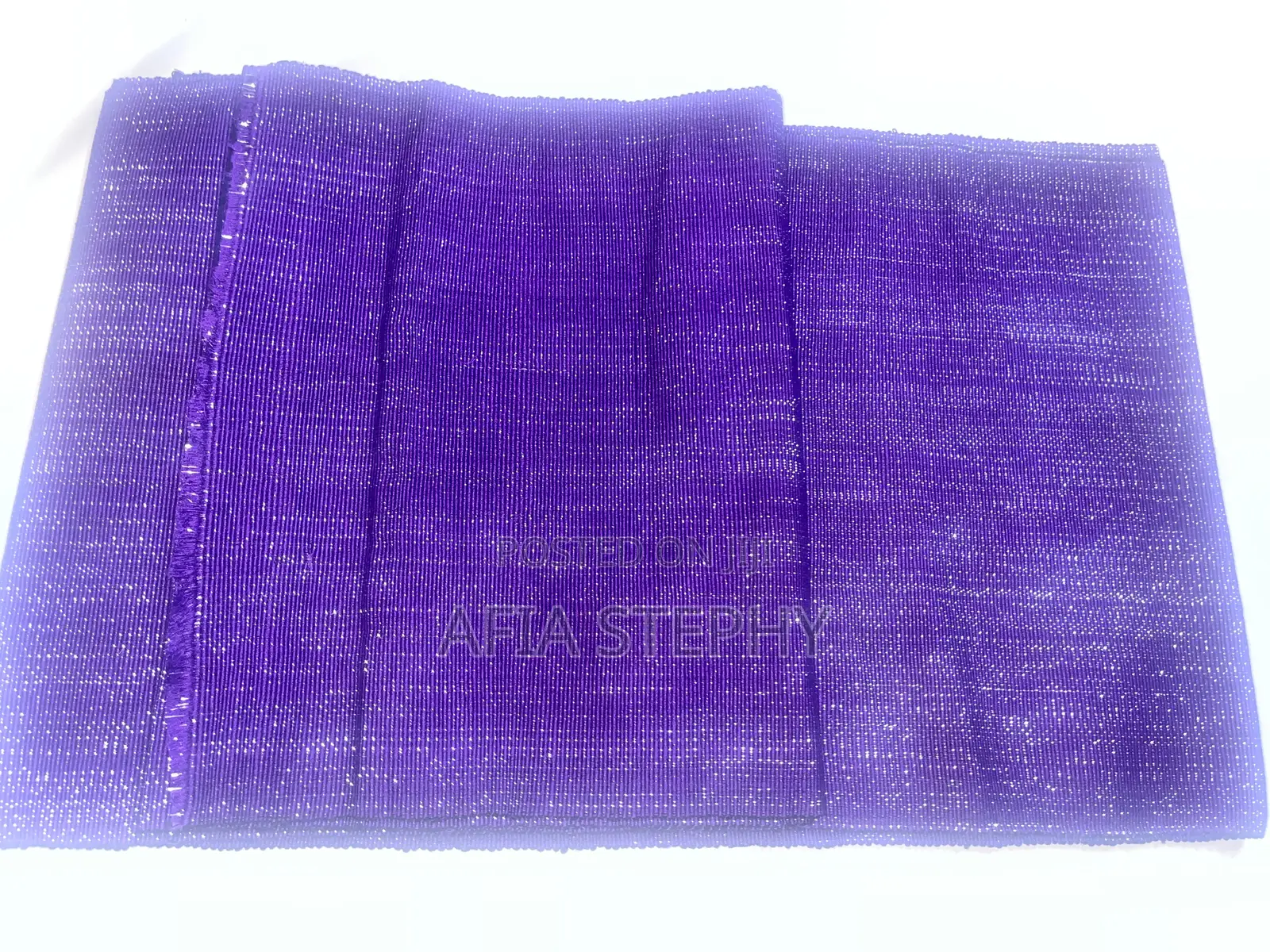 2yards Purple Shimmer Material Kente Available