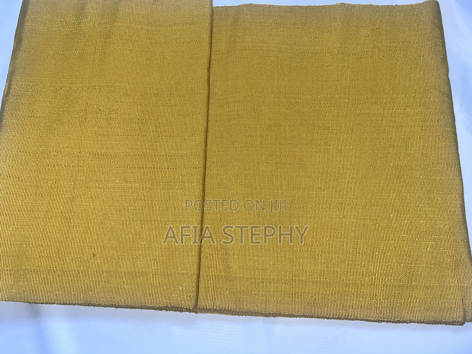 Beautiful 2yards Gold Shimmer Material Kente Available .