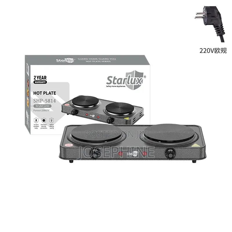 2000w Cast Iron Double-Pan Electric Stove With Adjustable