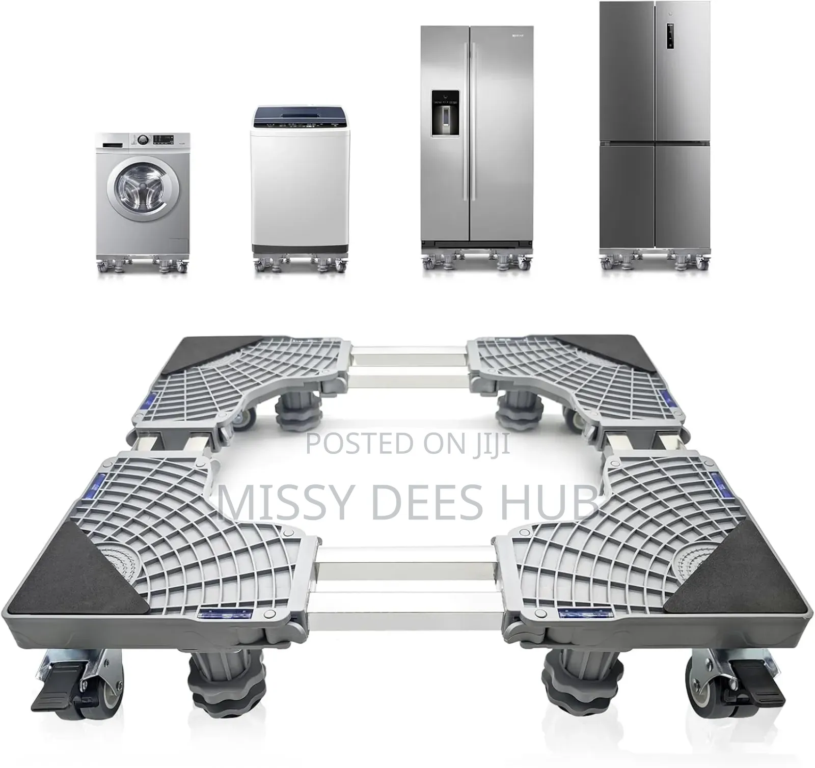 Movable Base With Double Poles for Washing Machine and Fridge