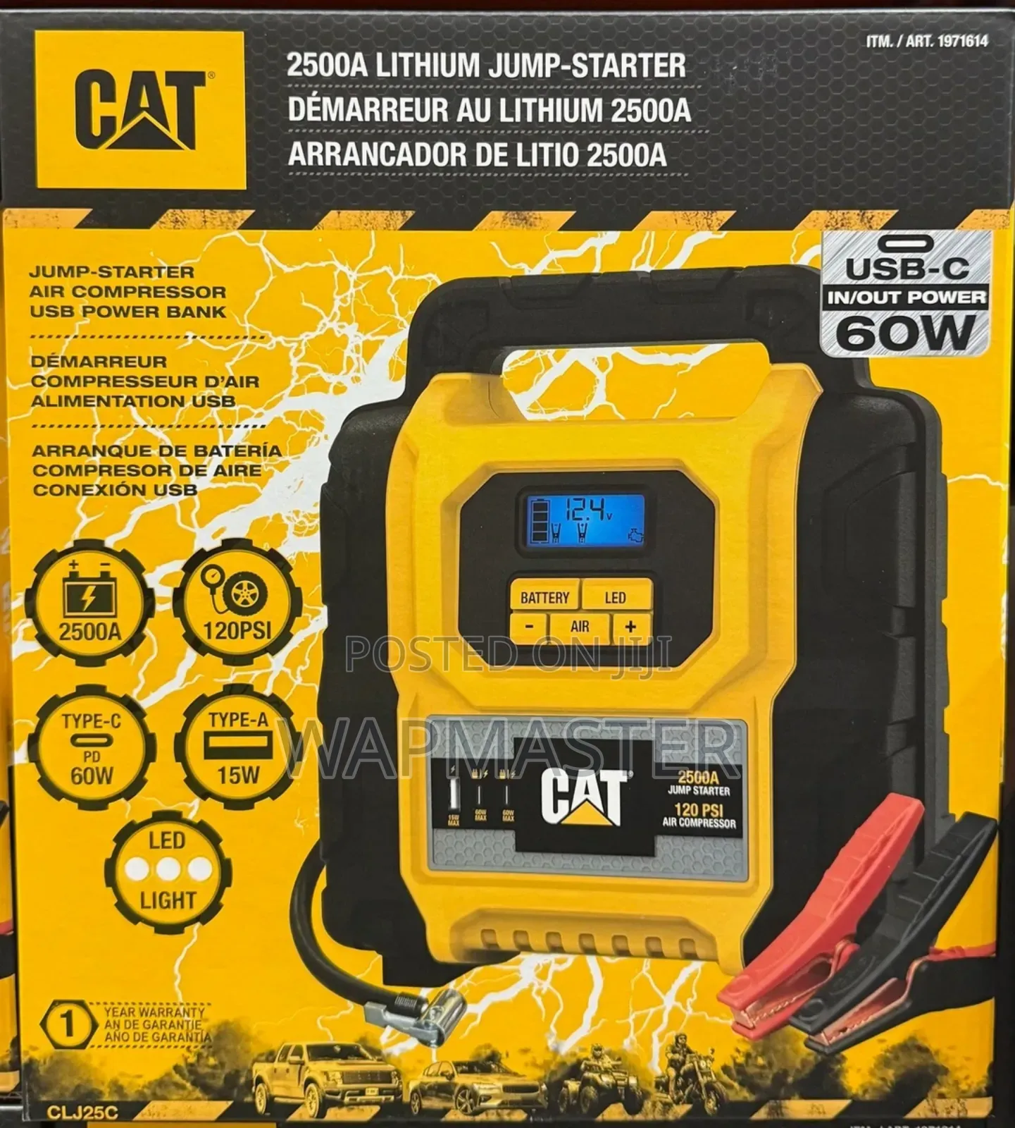 Cat 2500 Amp Lithium Jump Starter and Air Compressor Clj25c
