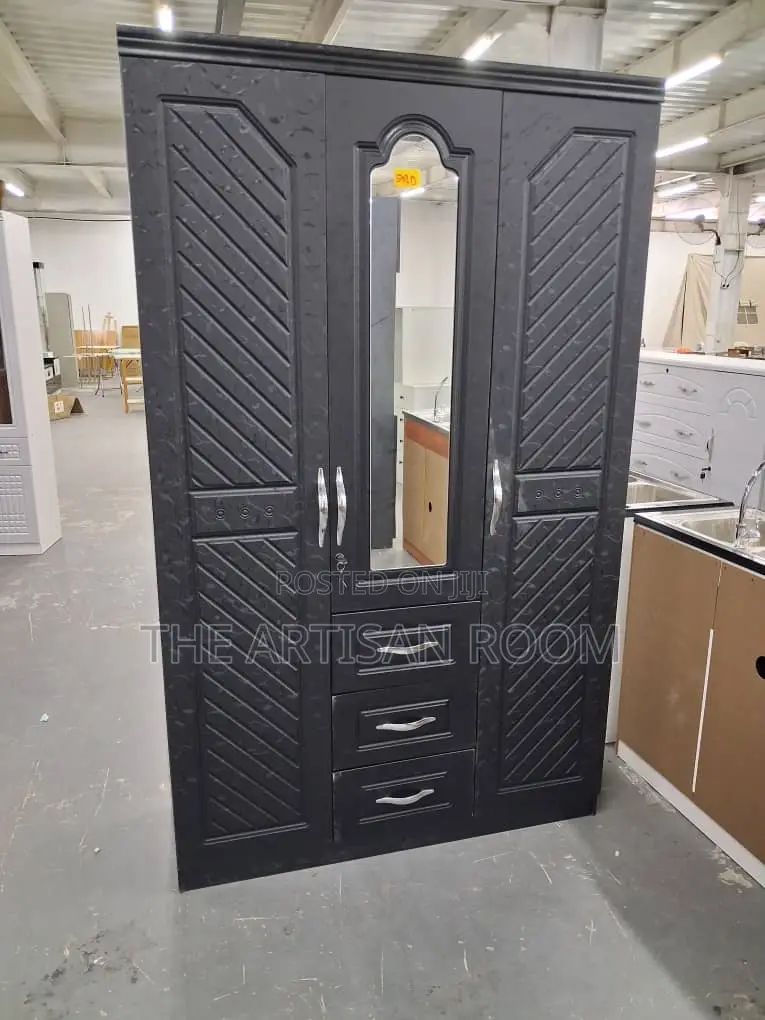 Black Walnut 3 Doors Wardrobe