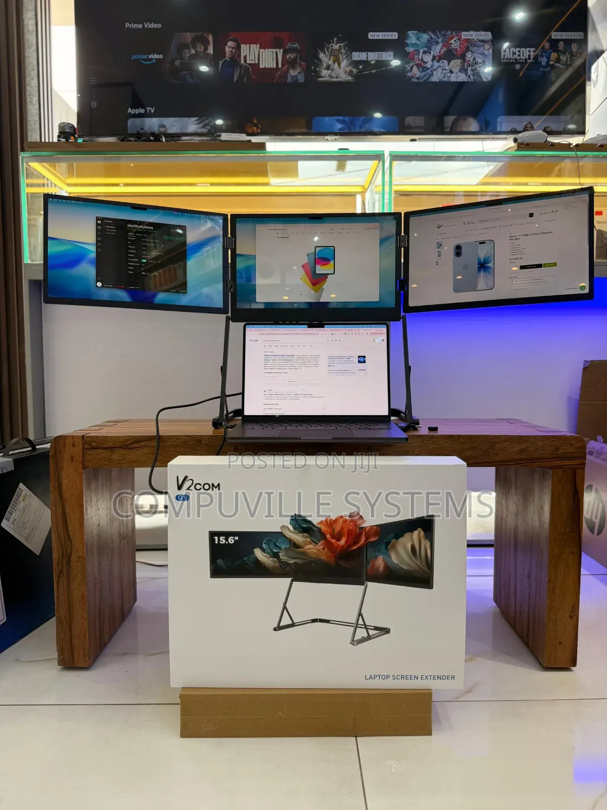 V2com Tri Screen Extender