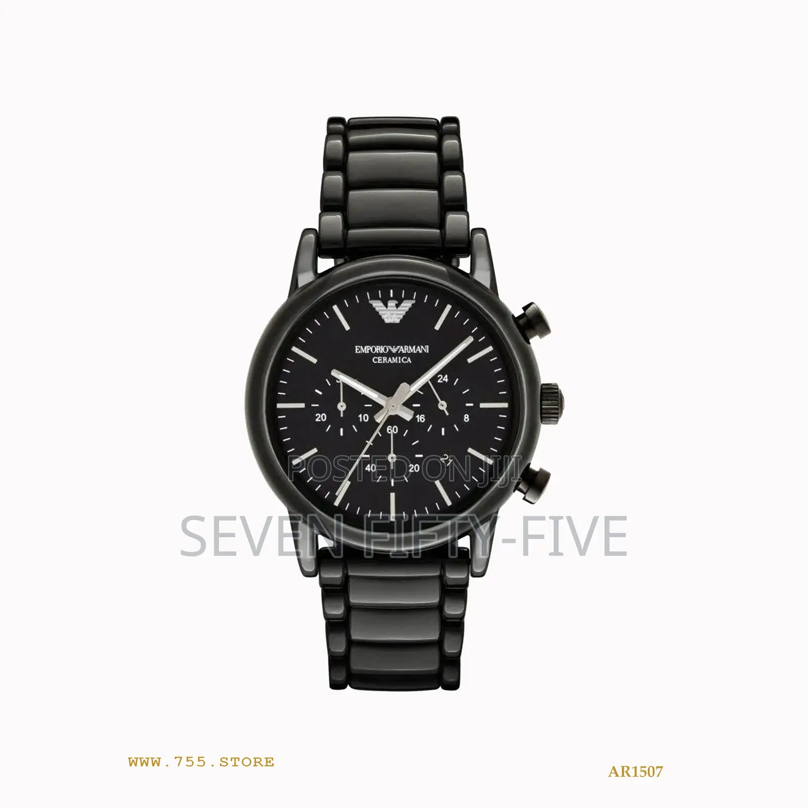 Emporio Armani Men's Luigi Chronograph Watch Black Ceramic Ar1507