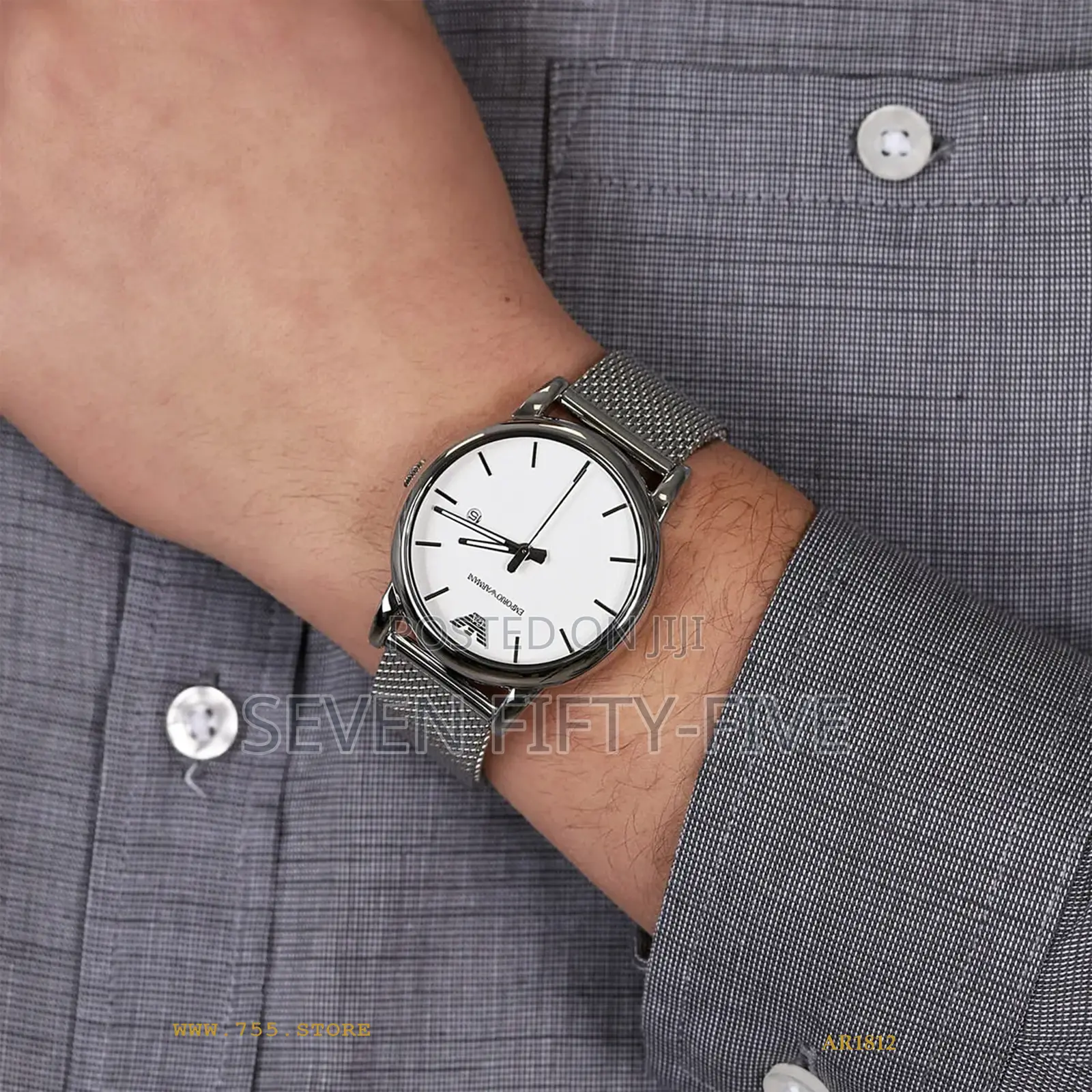 Emporio Armani Classic White Dial Stainless Steel Men's Watch Ar1812