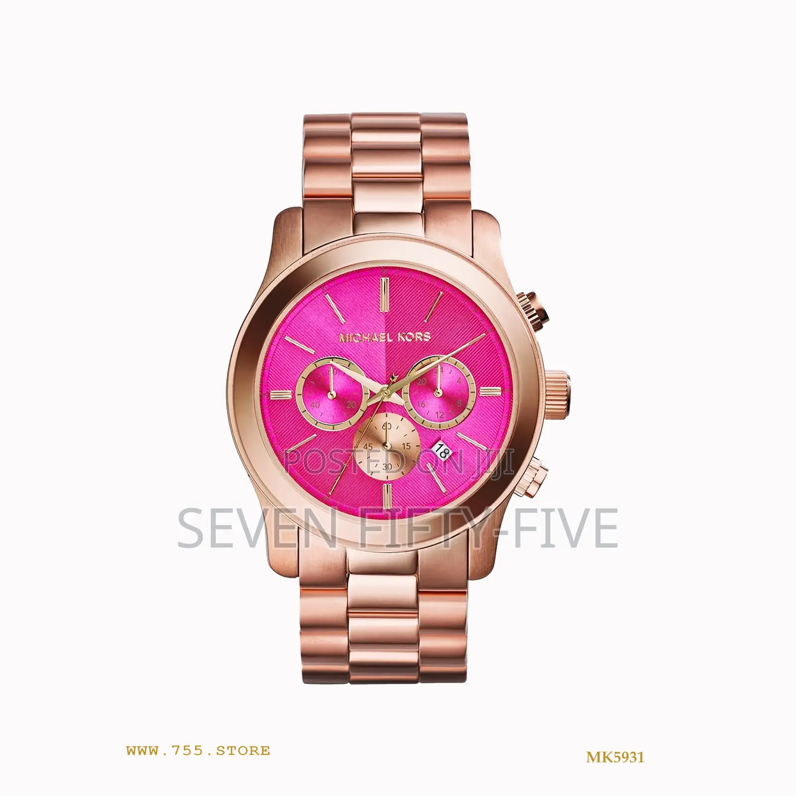 Michael Kors Mk5931 Runway Pink Dial Rose Gold-Tone Ladies Watch