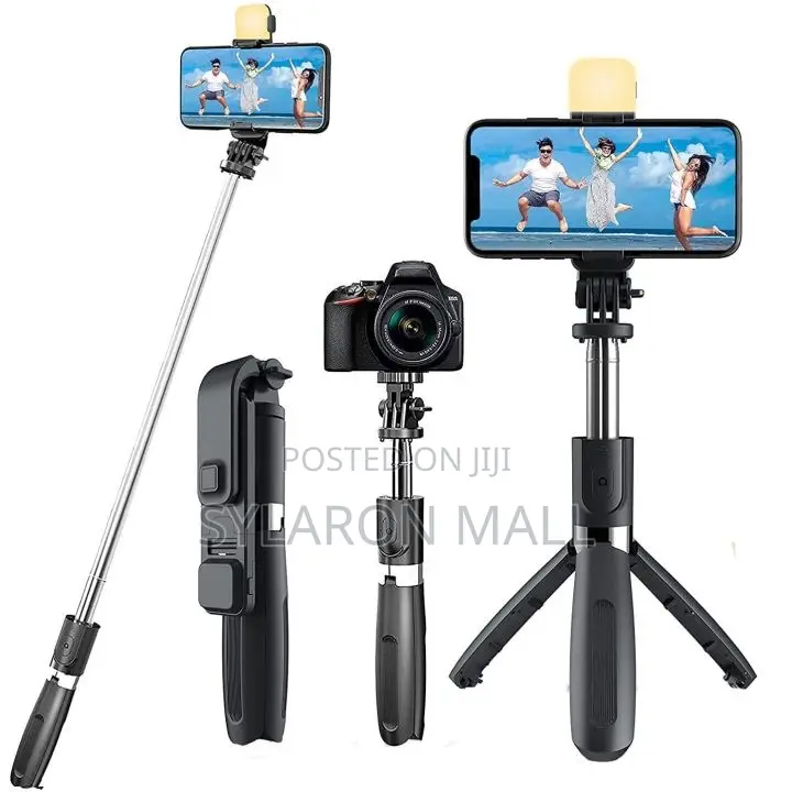 2-in-1 Selfie Stick With Tripod Bluetooth Remote