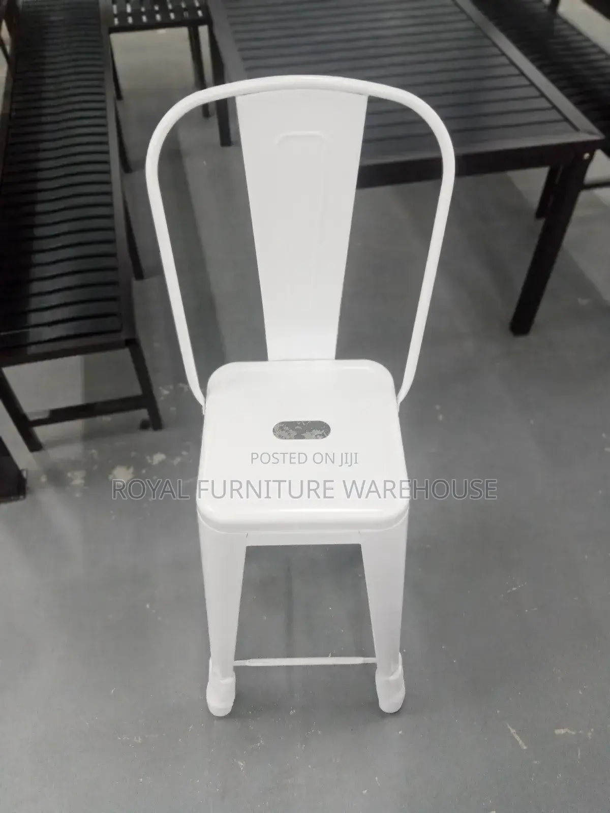 White Metallic Bar Chair