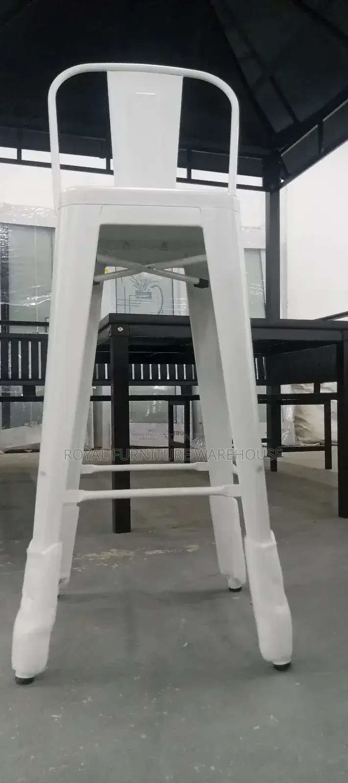 White Metallic Bar Chair
