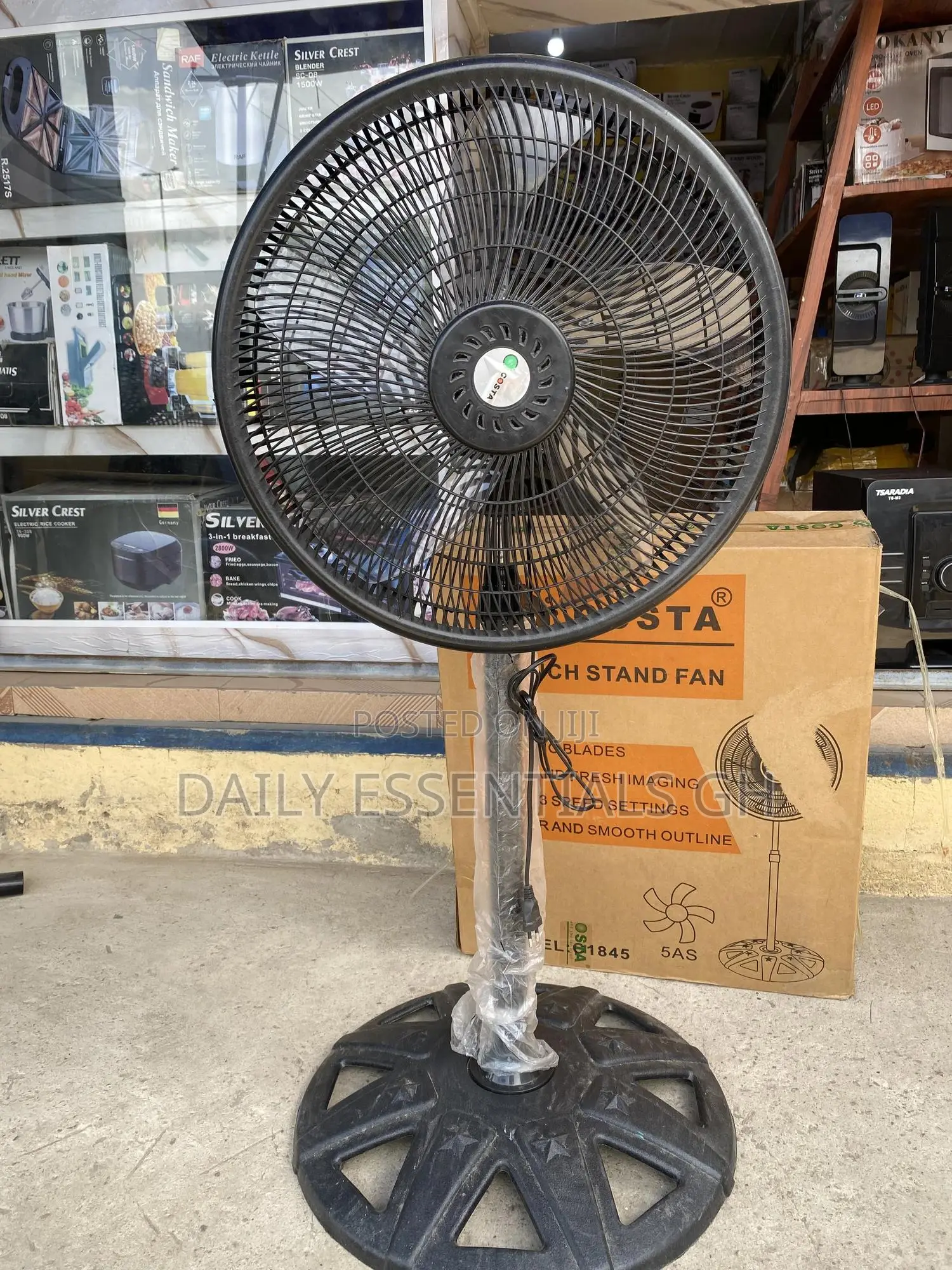 Costa 18-Inch Standing Fan – Strong Wind Long-Lasting Motor