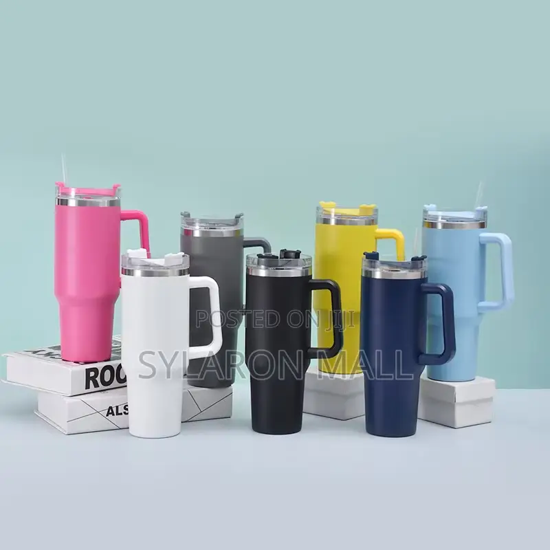 40oz Large Capacity Insulated Tumbler With Handle Straw