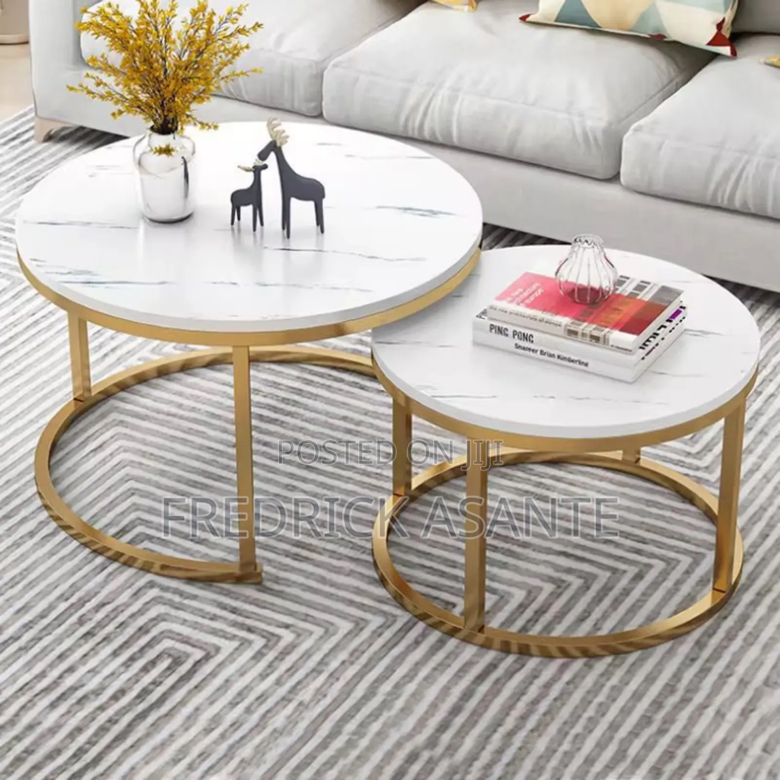 Set of Two Round Nesting Coffee Tables