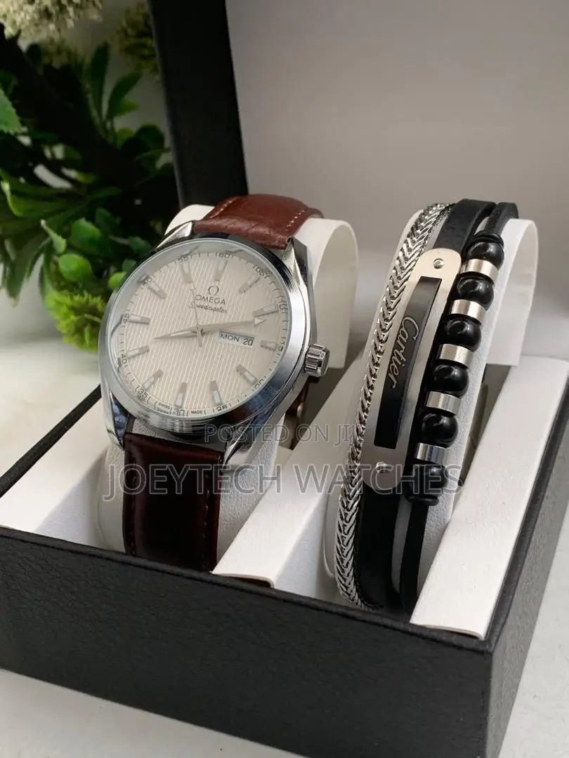Omega Leather Watch Set