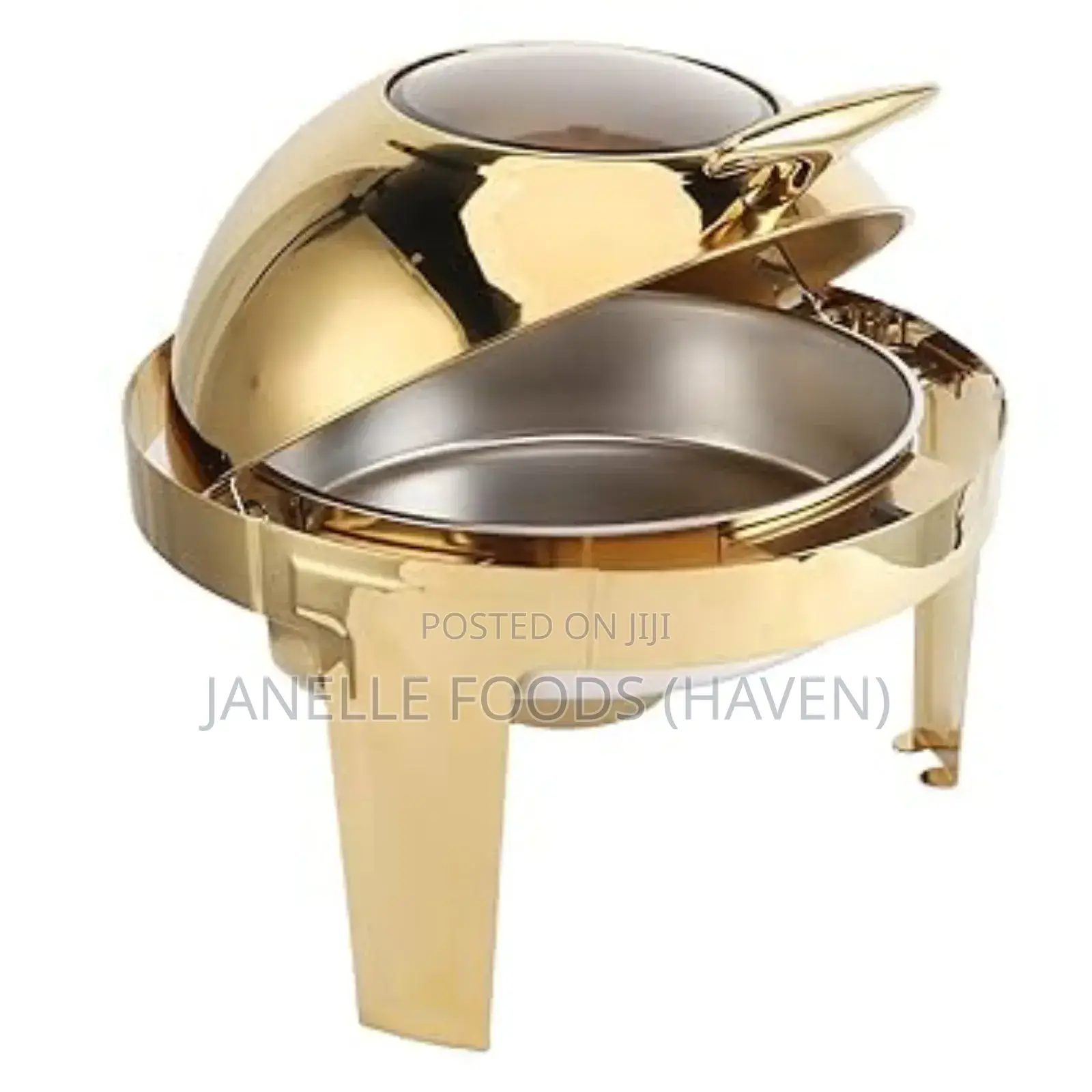 Gold-toned 6-quarts Round Chafing Dish