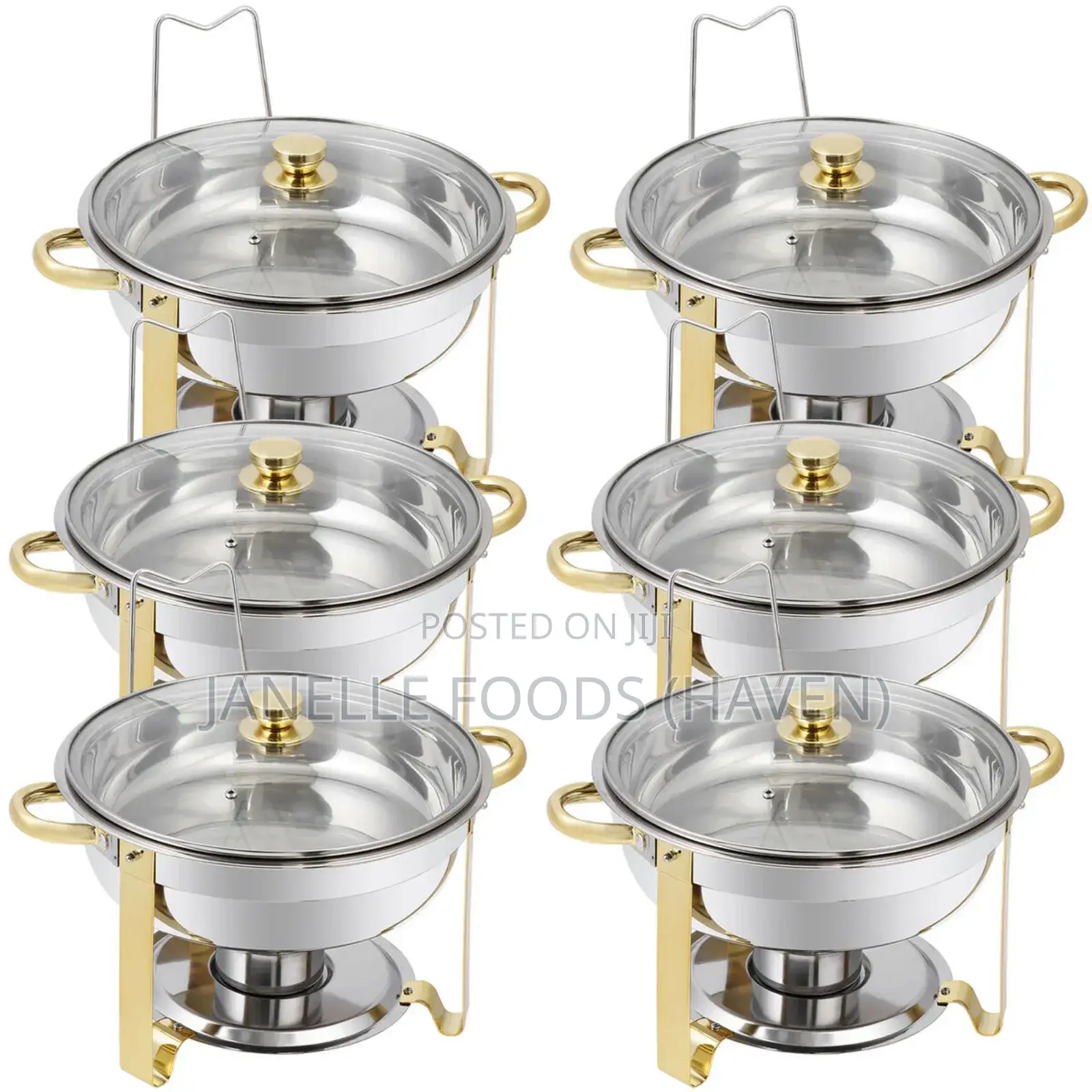 Glass-Lid Oval Stainless Steel Chafing Dishes (5.2 Quartz)