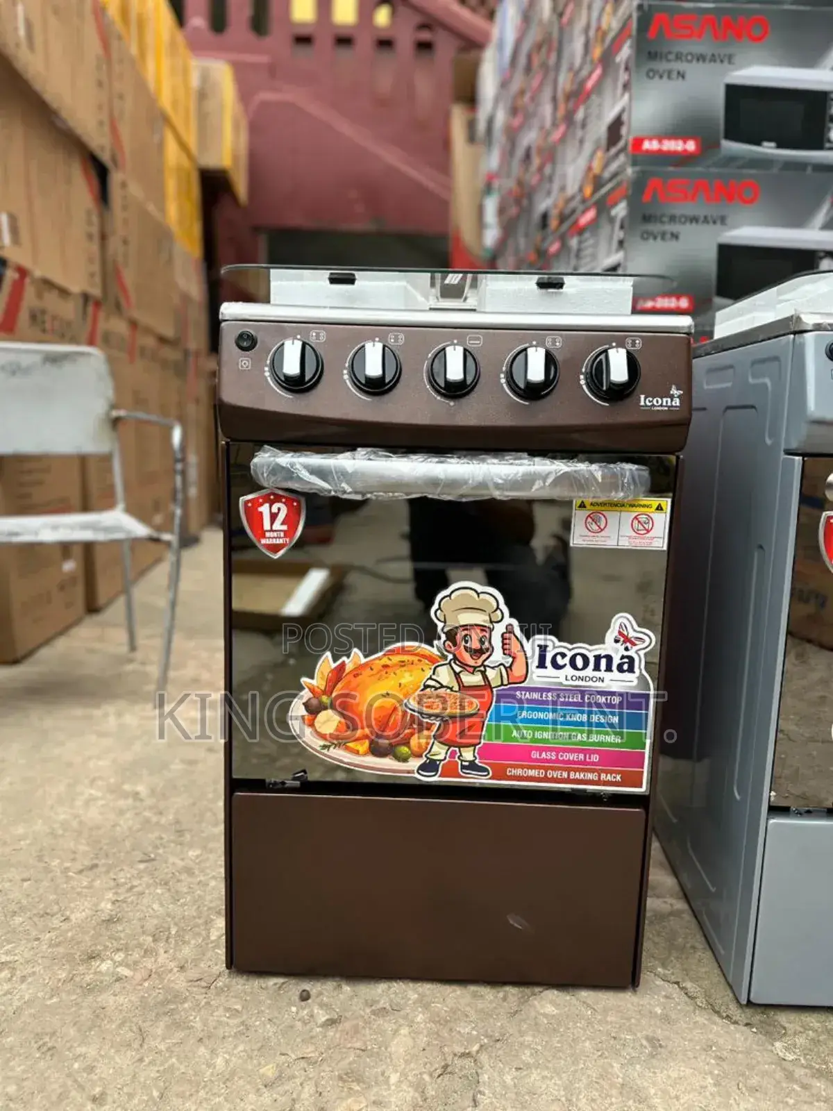 Auto Ignition Icona Burner With Oven Baking Rack 1500gh