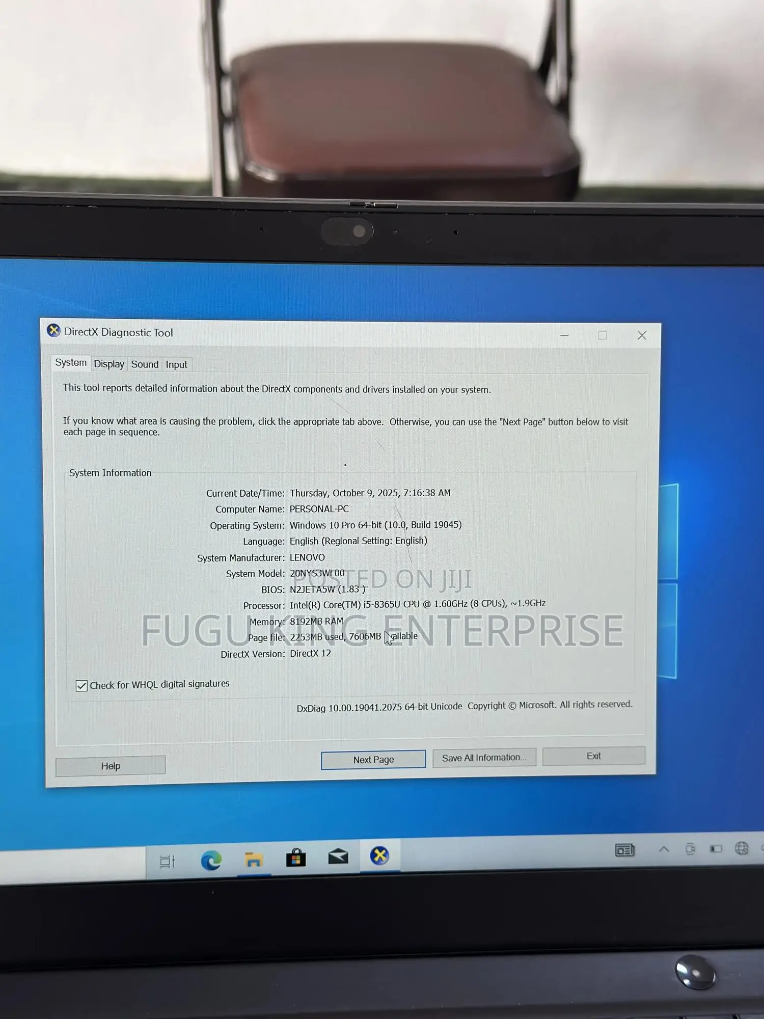 New Laptop Lenovo Thinkpad T490s 8GB Intel Core I5 SSD 256GB