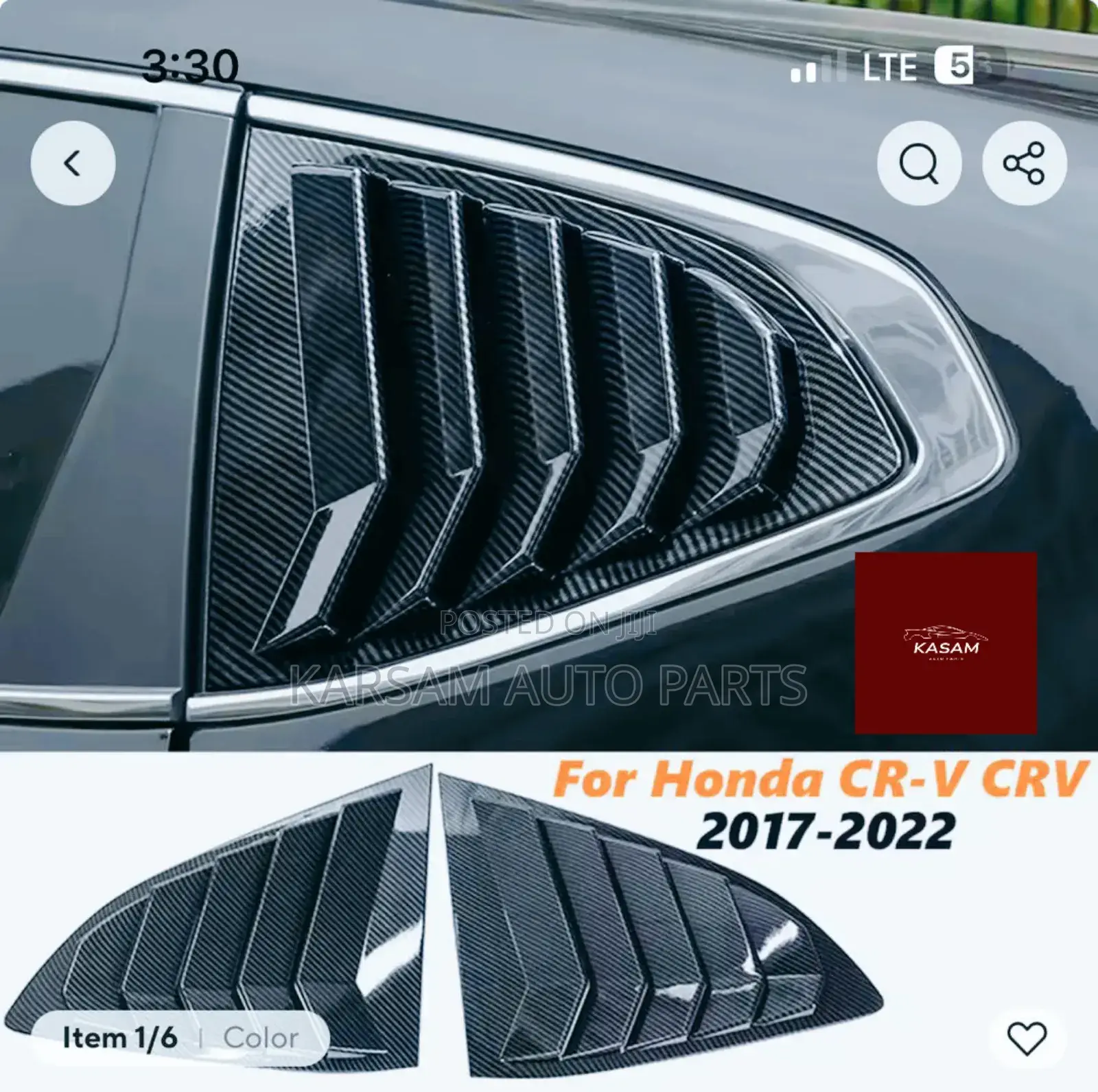 CRV 2018 Side Glass Cover Carbon Fibre Type