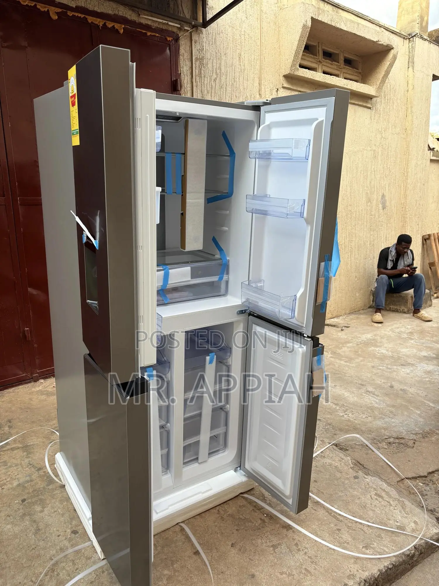 Energy Efficient Pearl 4 Door Pf-613mdixwd-1a Side by Side Fridge,421l