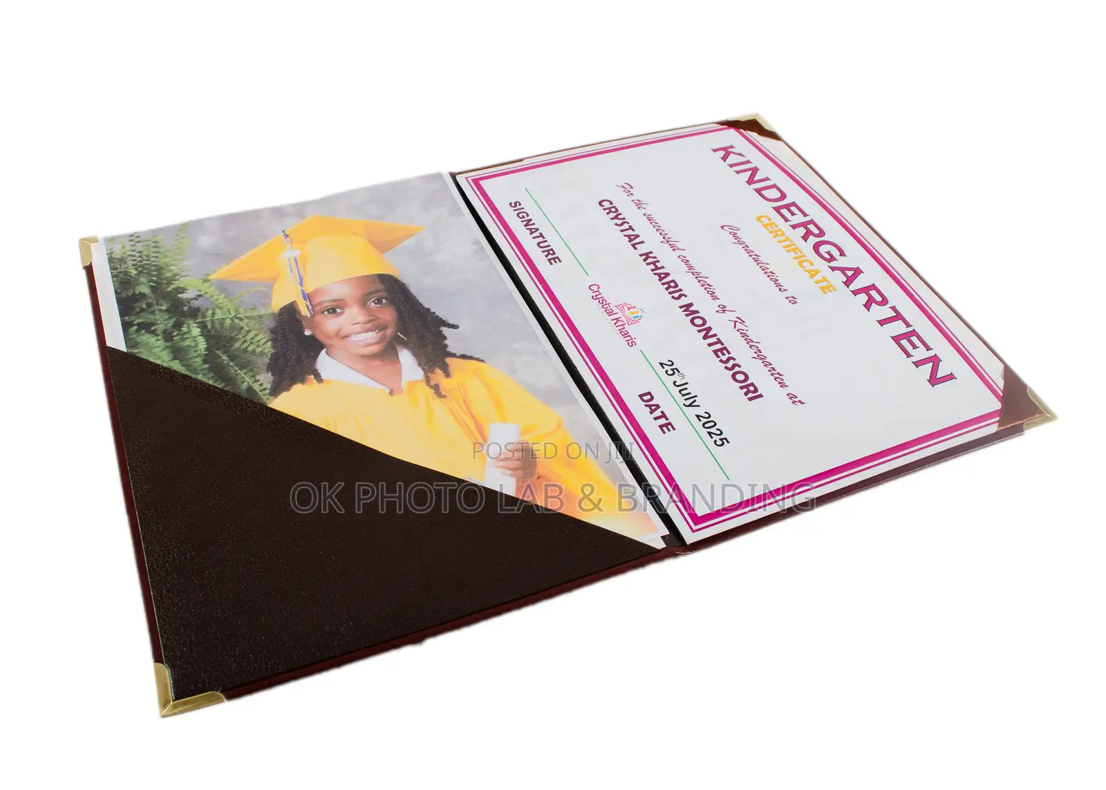 A4 Certificate Document Holder With Gold Edges