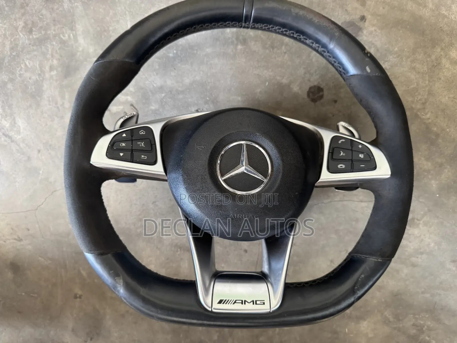 Mercedes-benz Black Amg Steering Wheel Leather Black For C300 2017 Oem