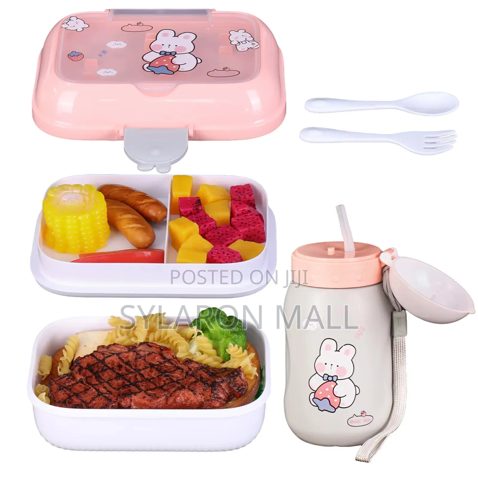 Kids Cartoon Lunch Box Water Bottle Set
