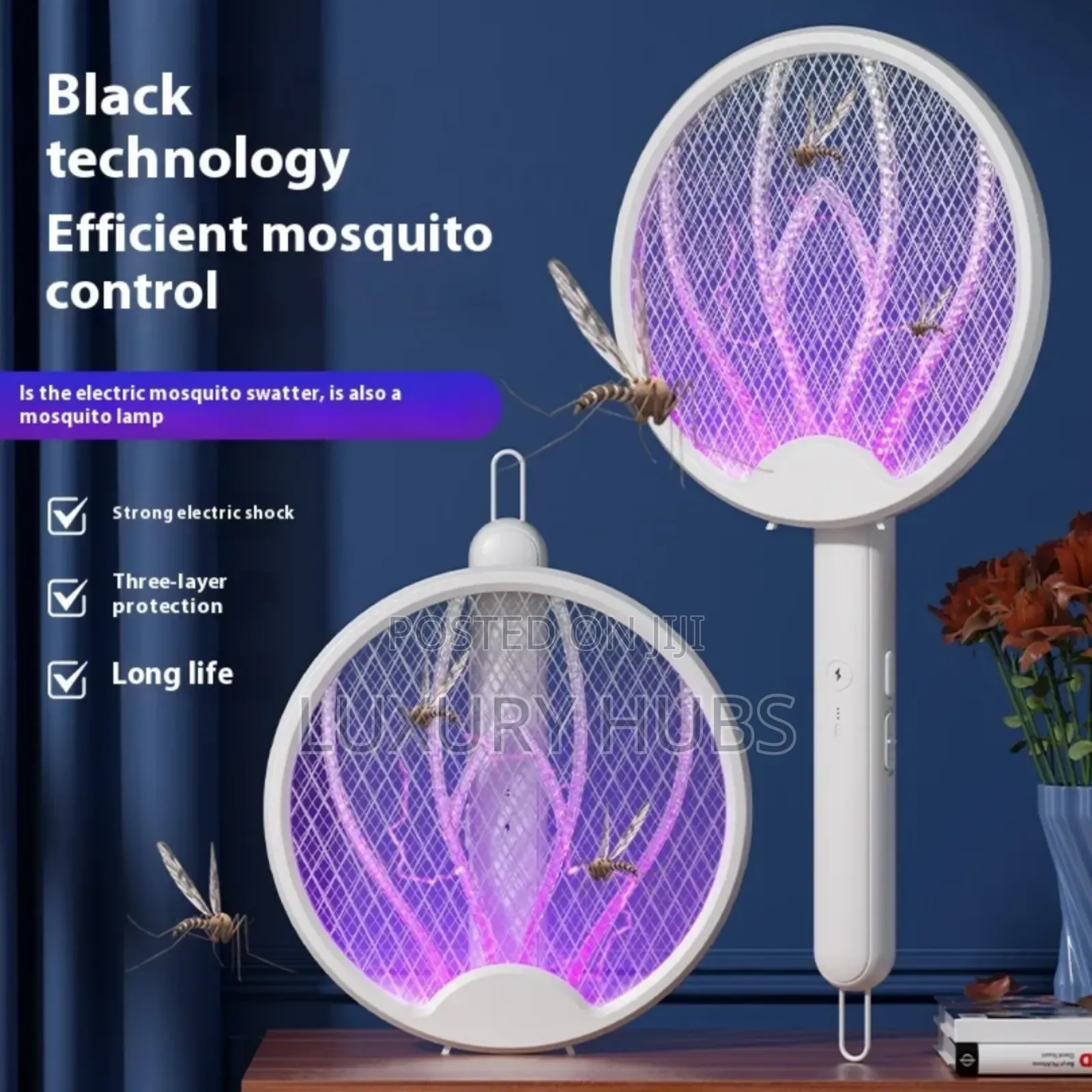 MS-666 LED Rotary Electric Mosquito Racket – Rechargeable