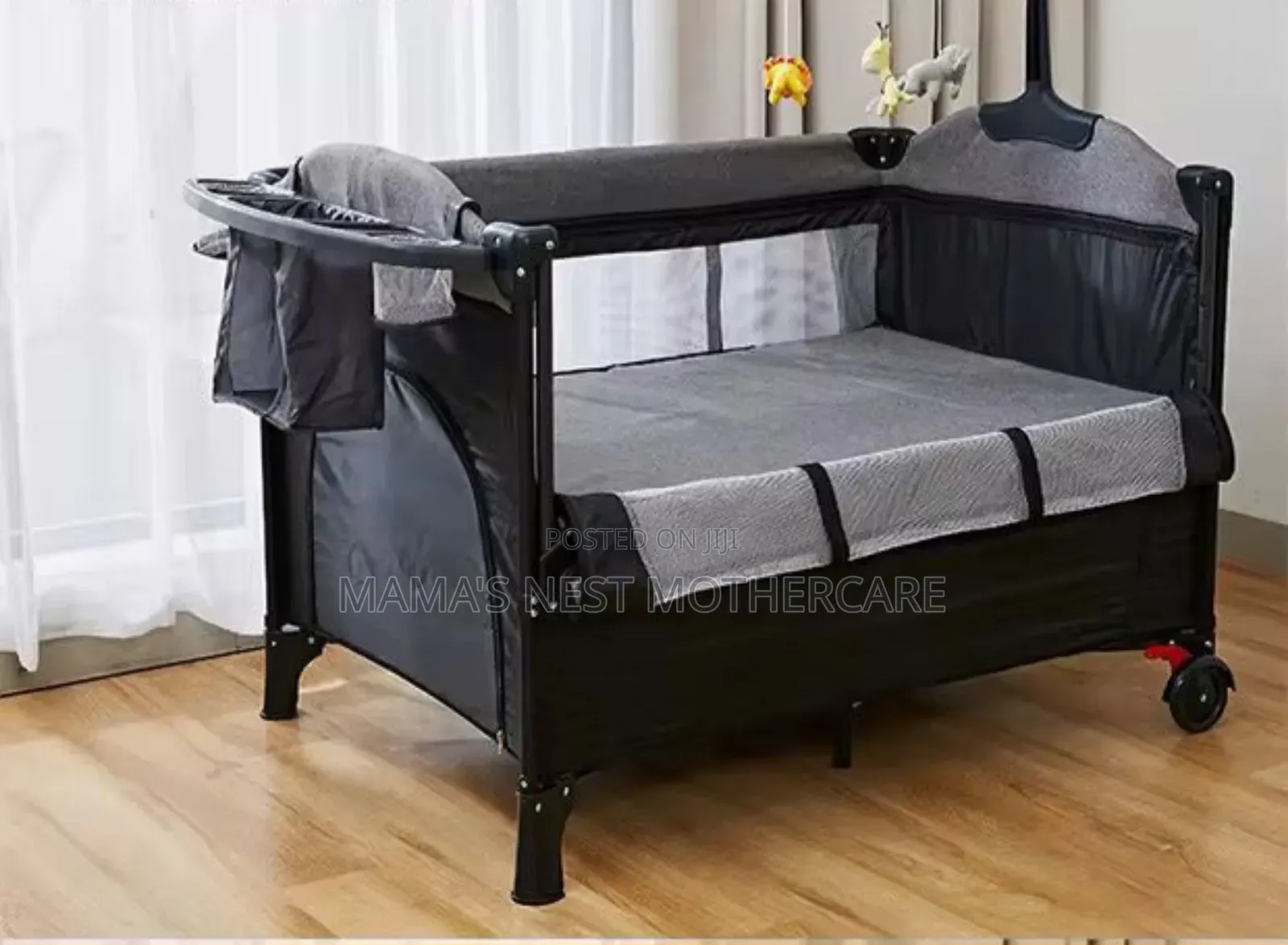 Baby Durable Adjustable Mobile Plus Beside Bed Cot