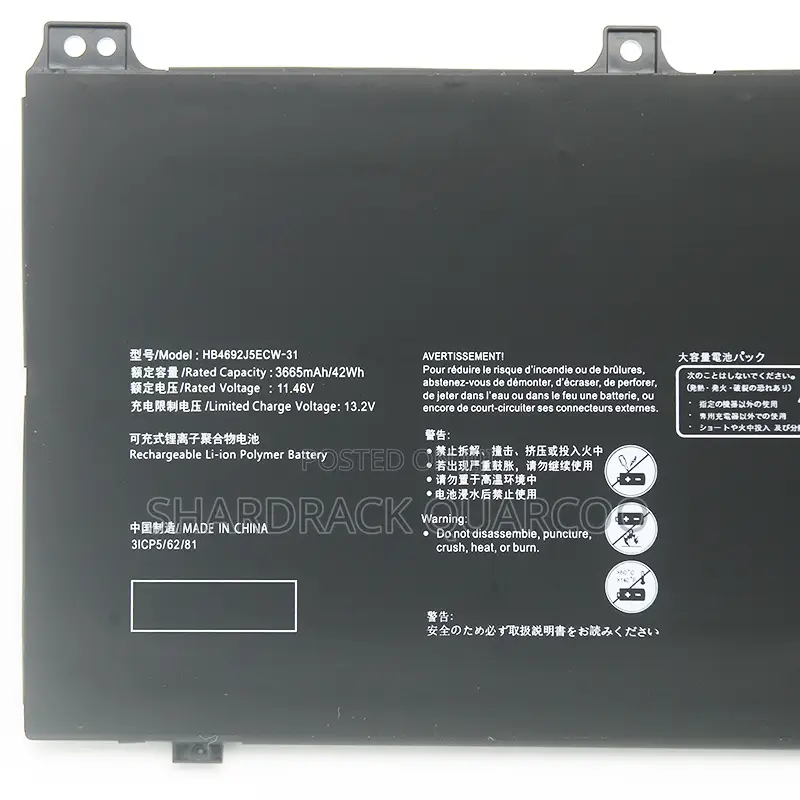 Laptop Battery for Huawei Matebook, Hb4692j5ecw-31, D15 Bob-Wae9p