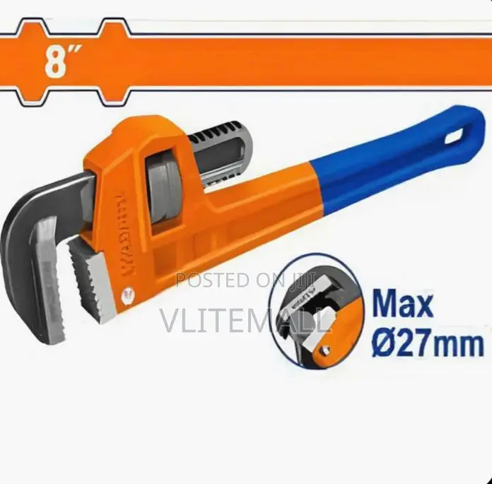 Wadfow 8" Pipe Wrench With Cr-v Jaw - Wpw8108
