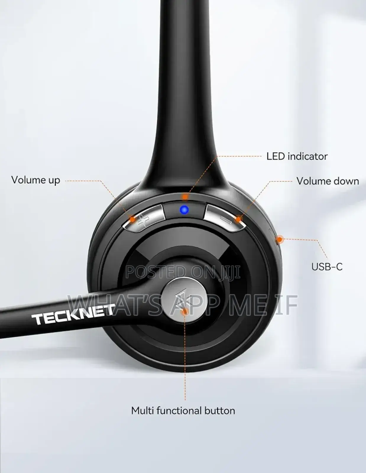 Tecknet Bluear Headphones With Noise Cancelling Microphone