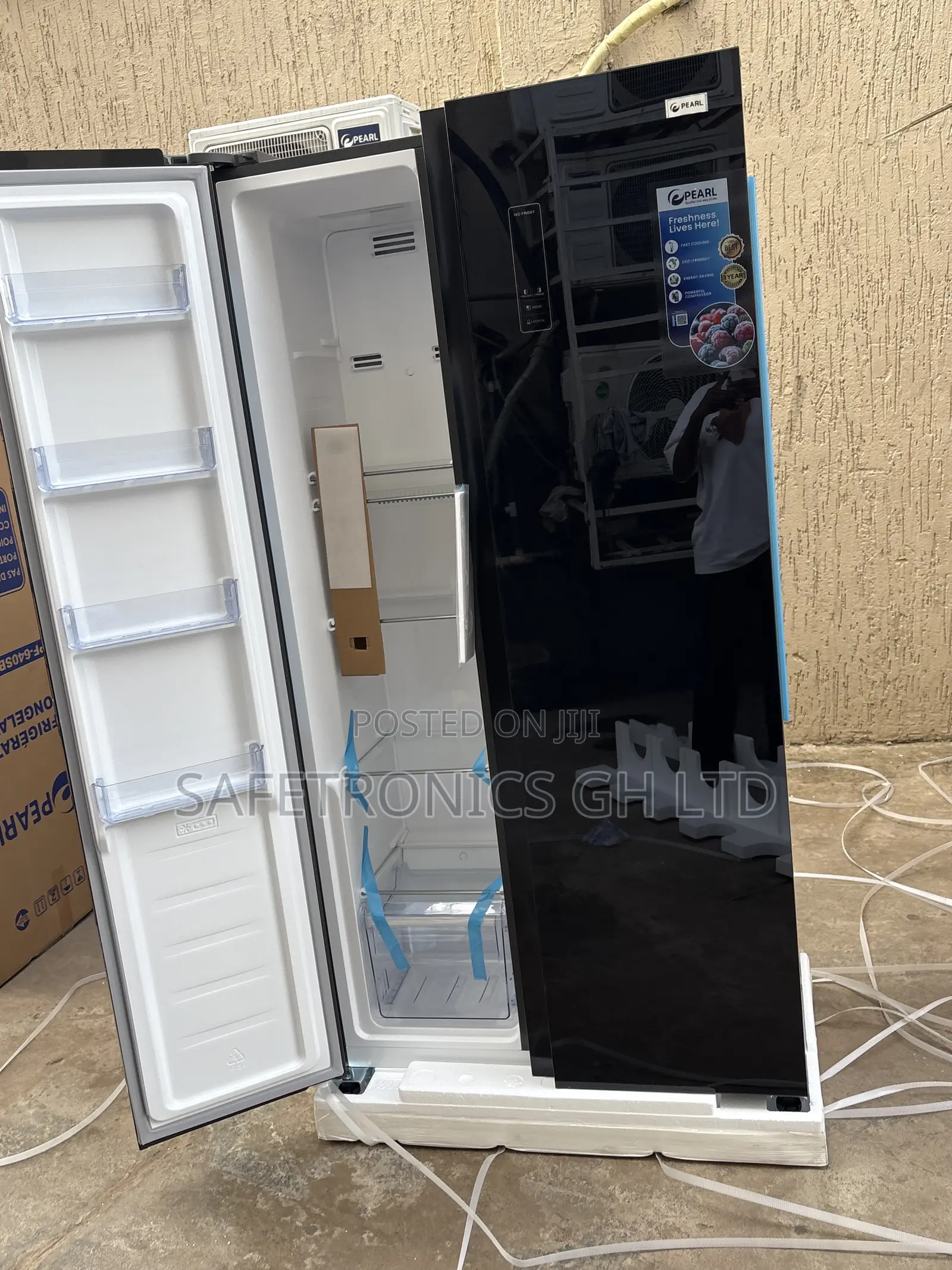 Quality Affordable 436l Sidebyside Pf-640sbsbg-1a Pearl Black Glass
