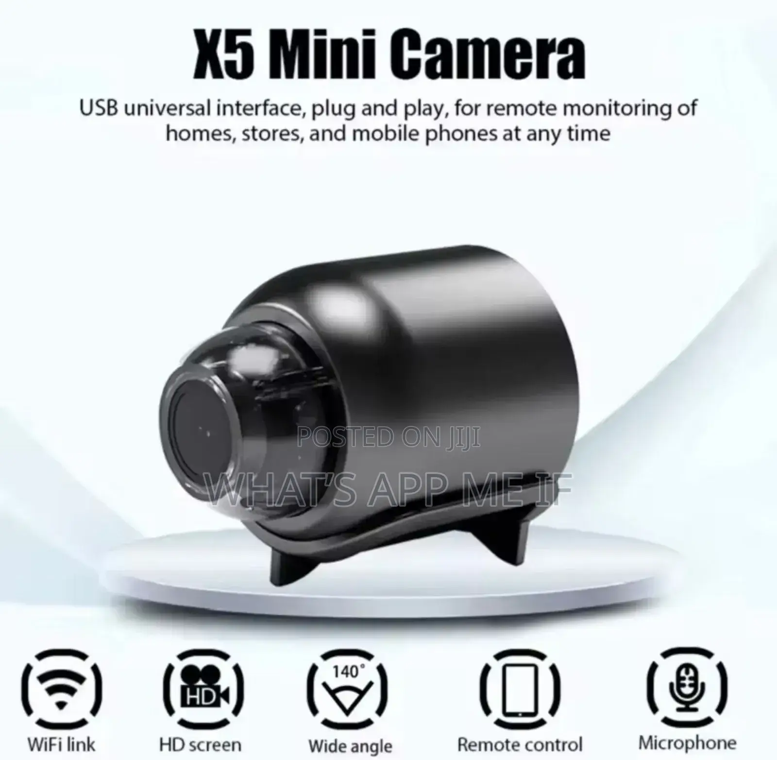 New X5 Mini Camera 1080p Clear Night Vision Lightweight Portable