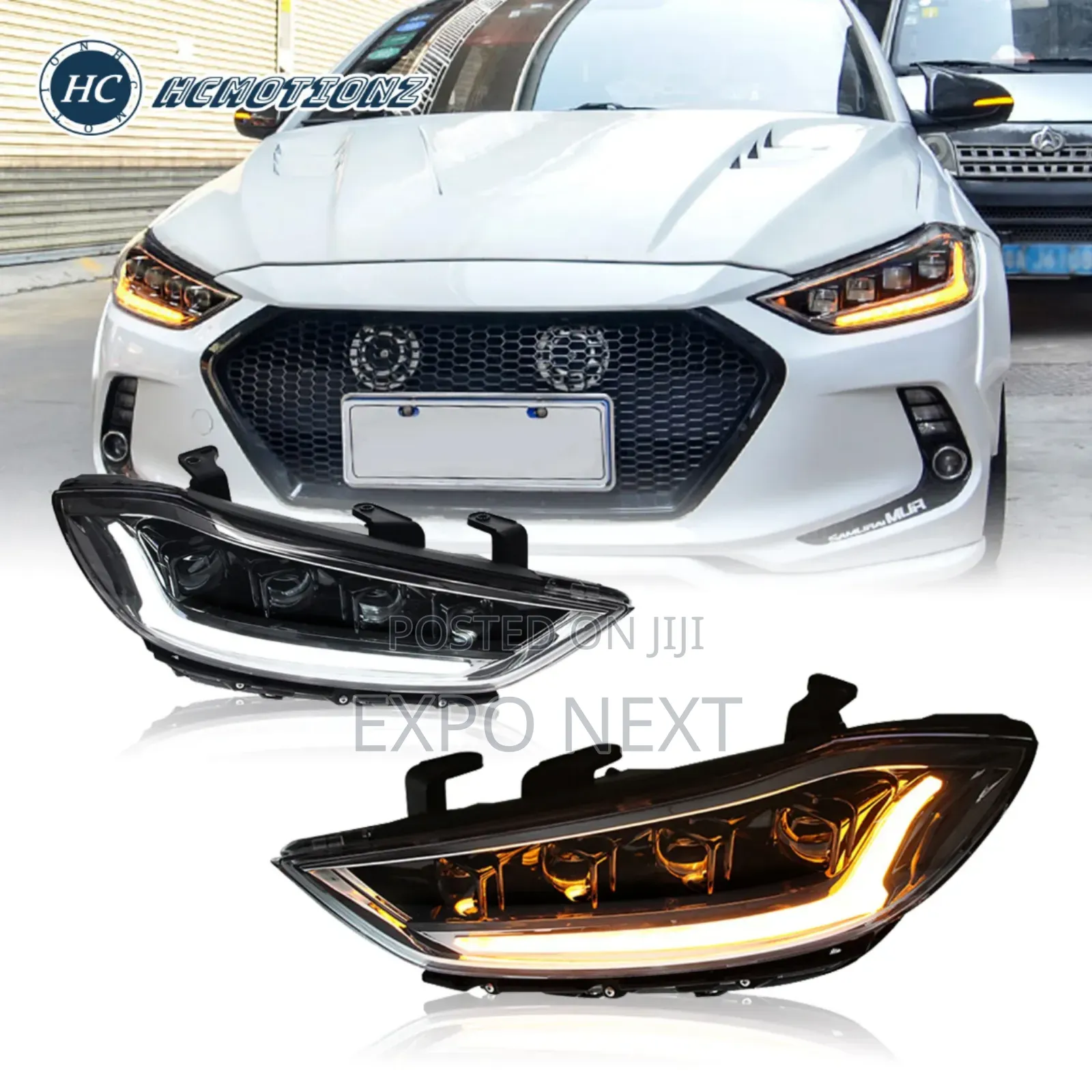 Elantra Head Lights Led/Spec 2017-2018 Pair