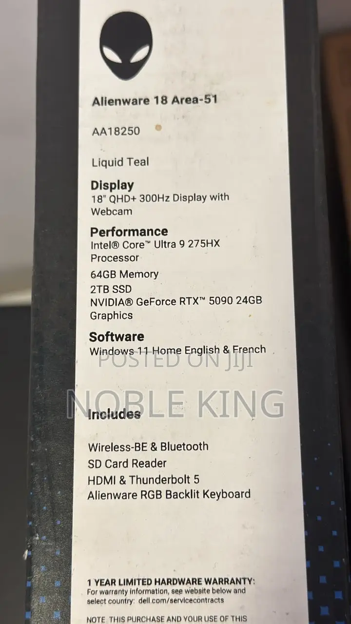 New Laptop Alienware Area-51m 32GB Intel Core Ultra 9 SSD 1T