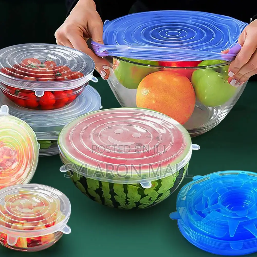 Reusable Stretchable Silicone Food Covers – 6-Piece Set