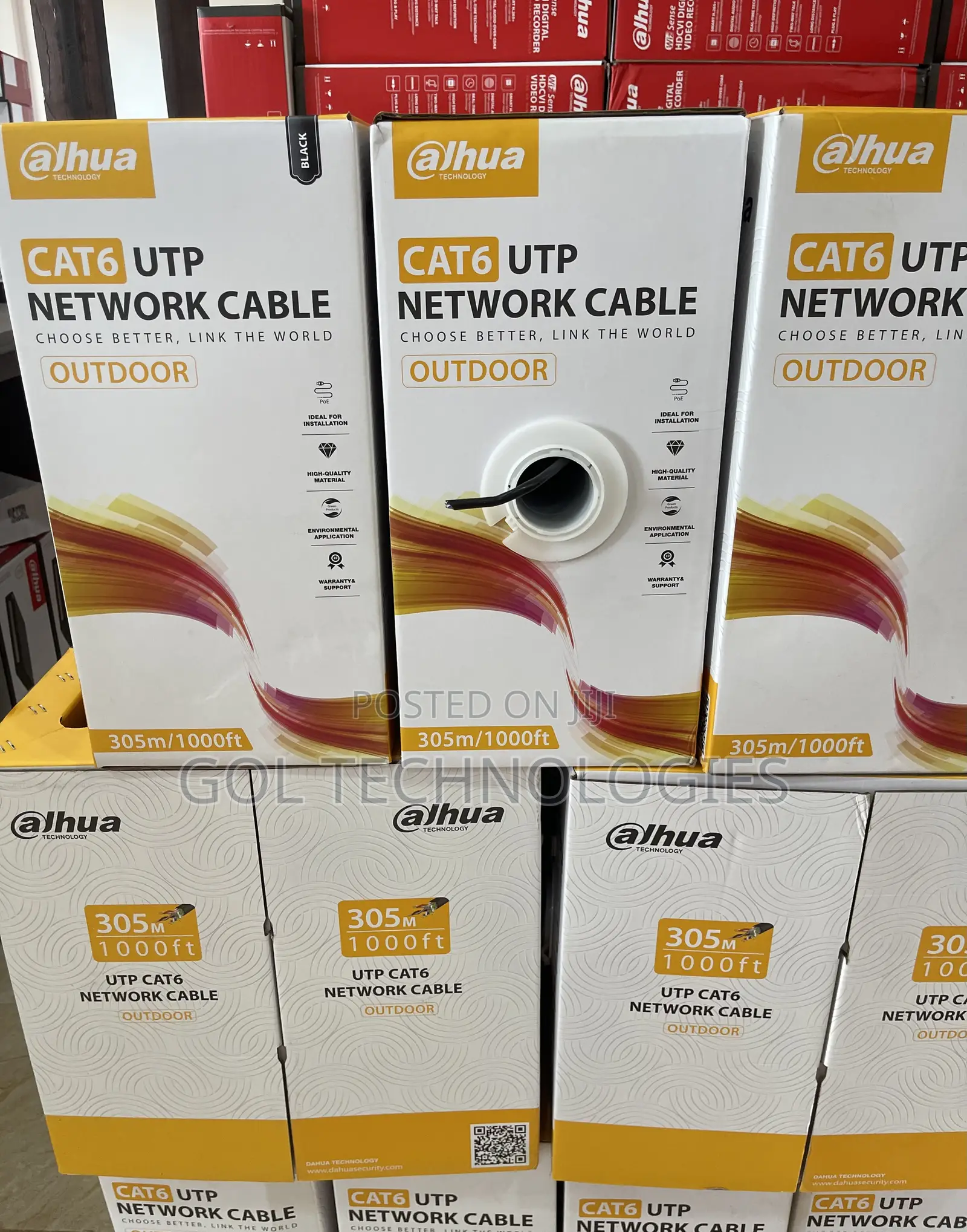 Dahua Cat6 Utp Outdoor Cable Pfm920-6u 305m Outdoor Utp Cat6 Cable