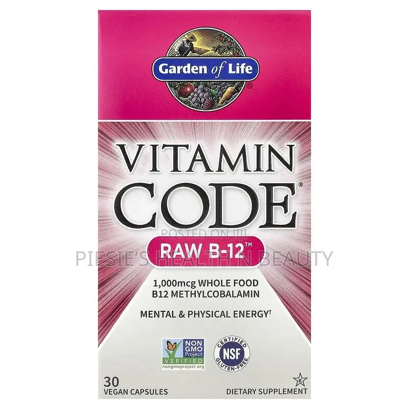 Garden of Life Raw B12, 1000 McG-Whole Food Vitamin for Energy Support