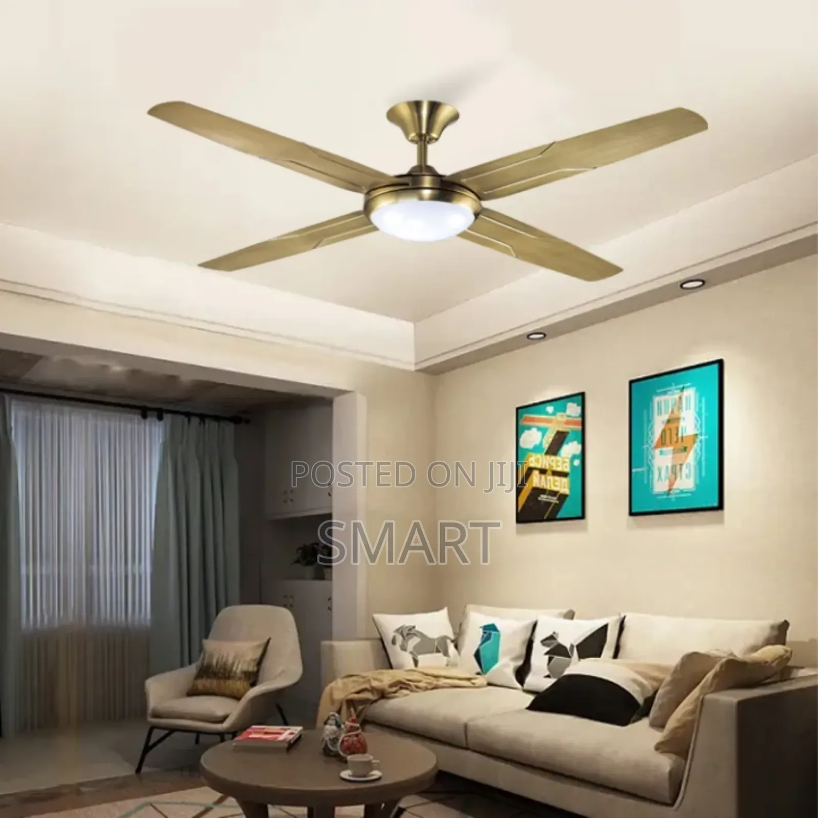 4 Blade Executive Art Ceiling Fanlight