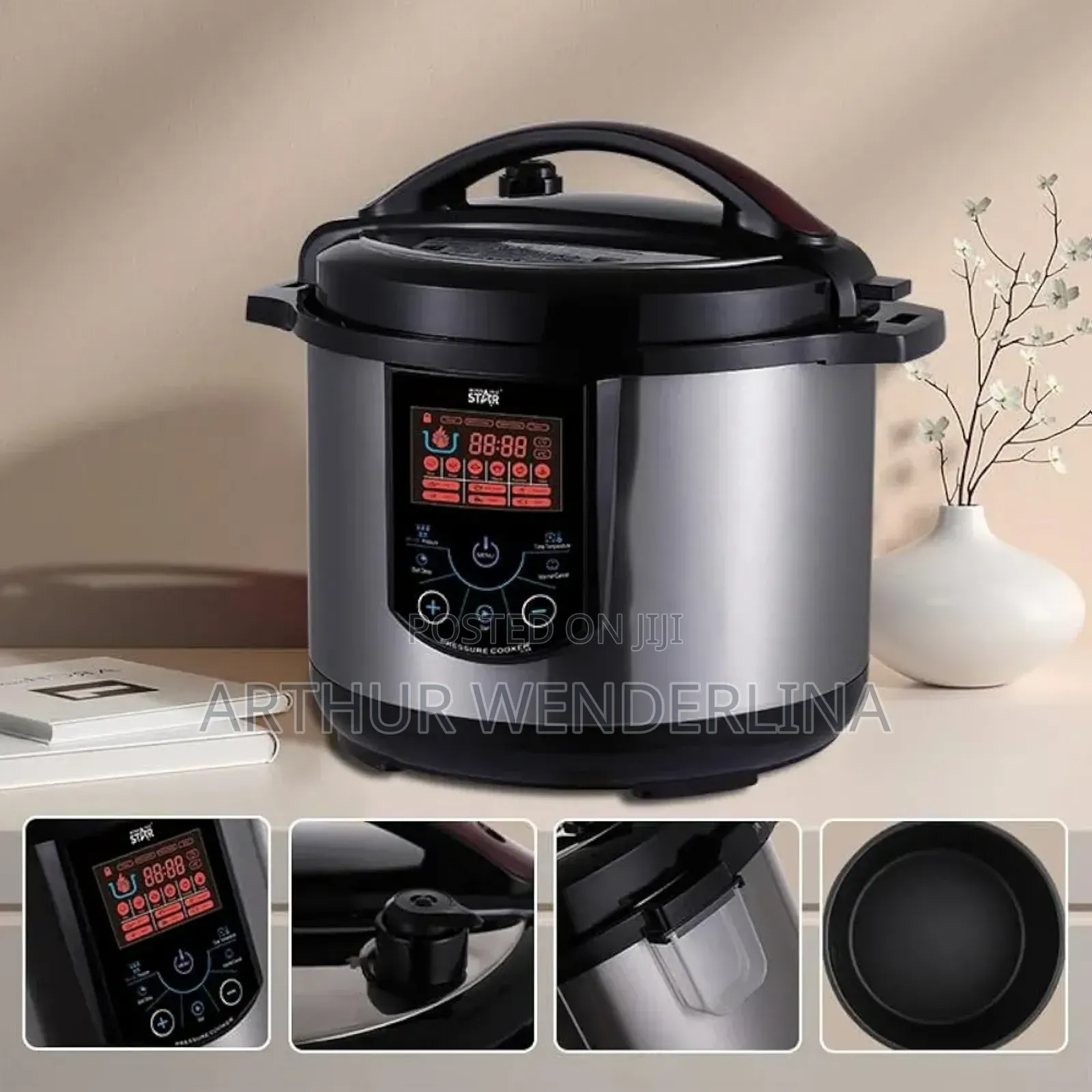 Winning Sta 10l Electric Pressure Cooker With Touch Panel, Silver.