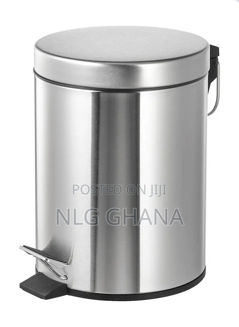 5l Round Chrome Garbage Can Home Hotel Office Stylish. Ghx7246