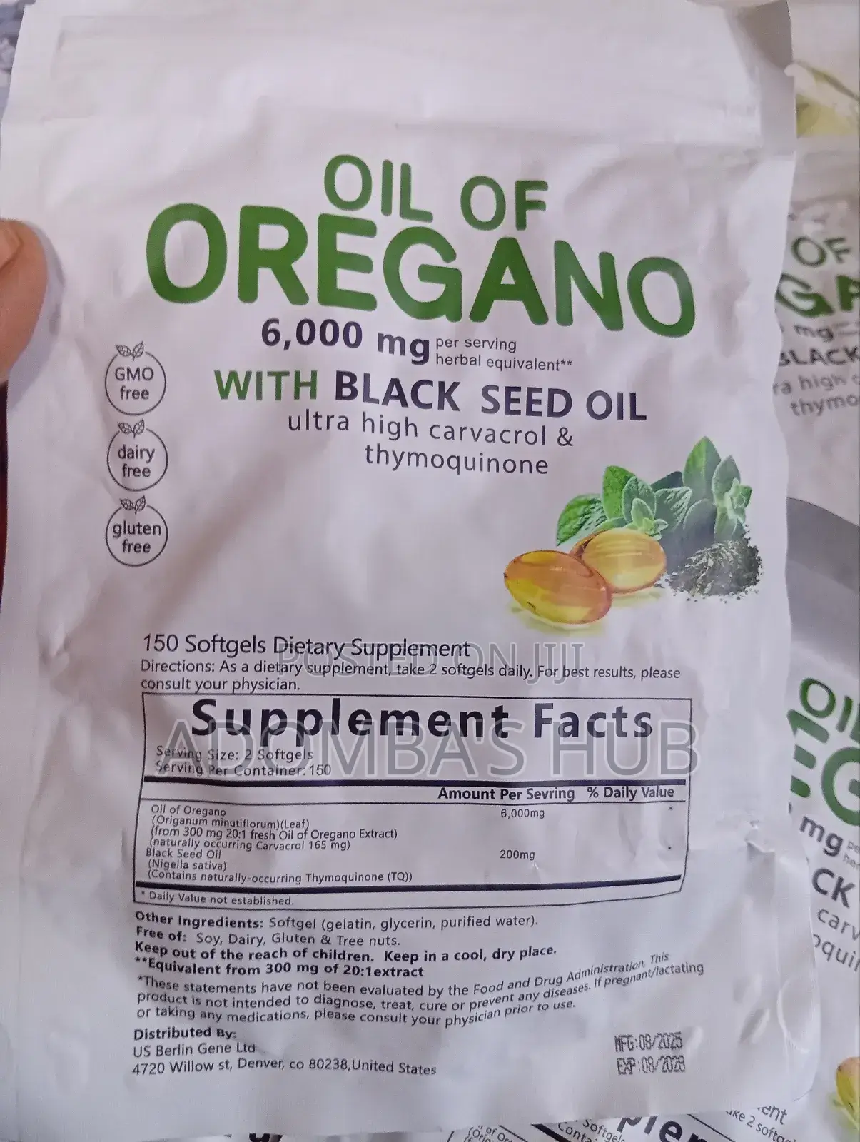 Oil of Oregano With Black Seed Oil. Natural Immune Booster