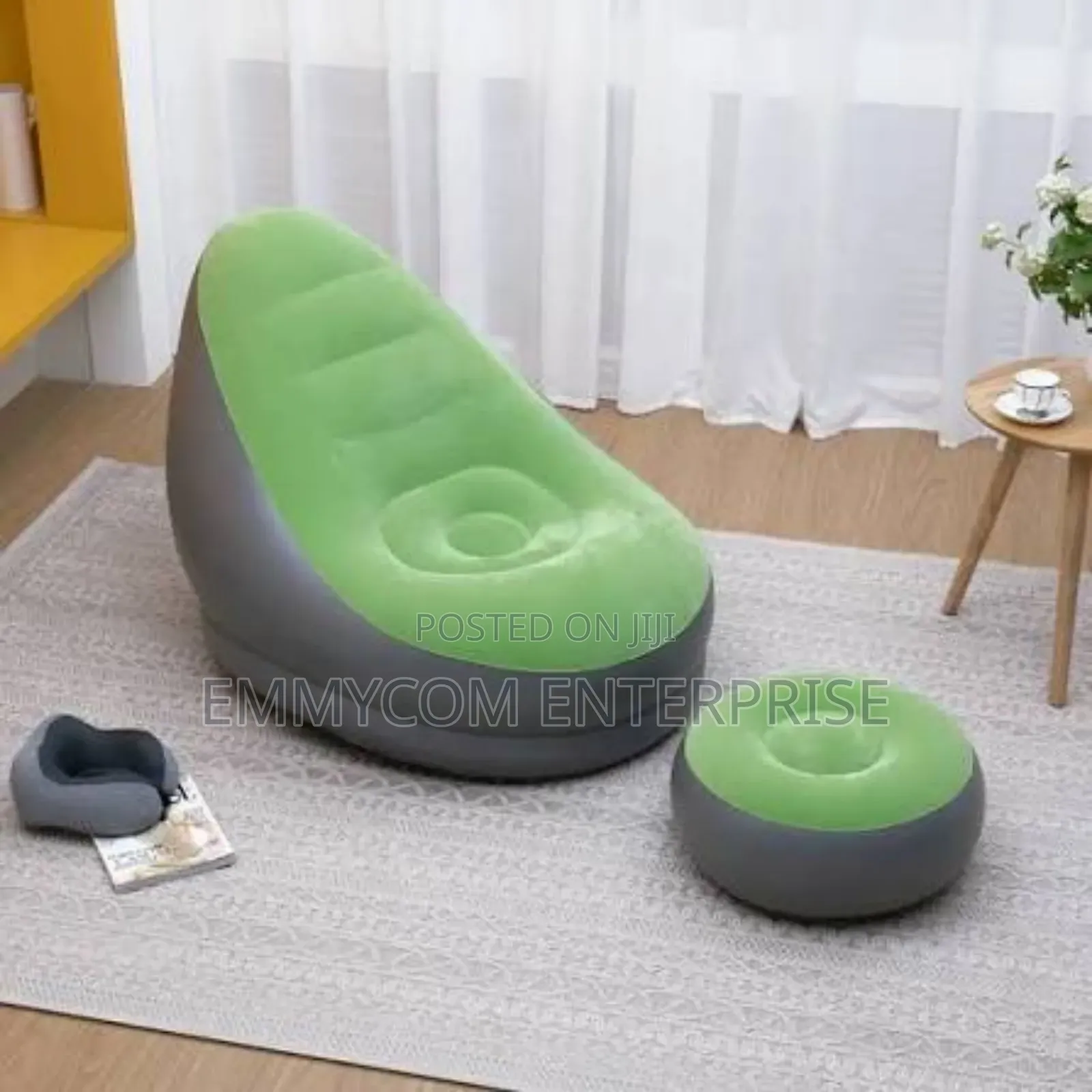 New in Box Single Air Sofa With Stool