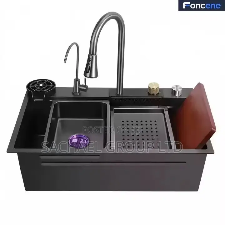 Waterfall Kitchen Sink With Temperature Display