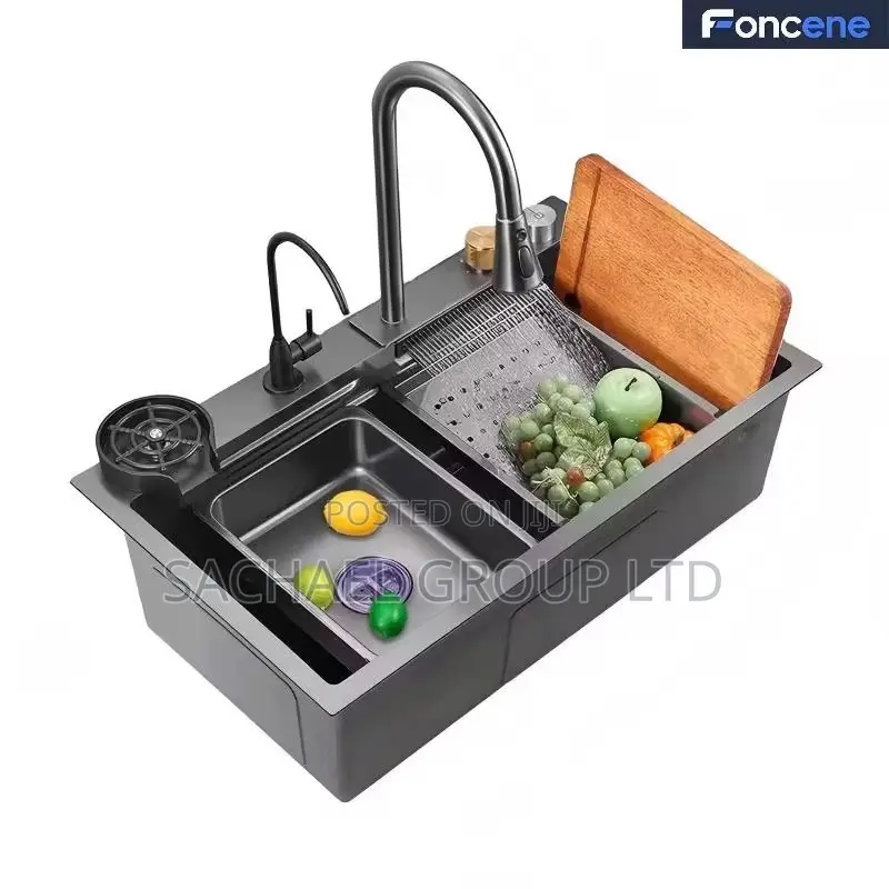 Waterfall Kitchen Sink With Temperature Display