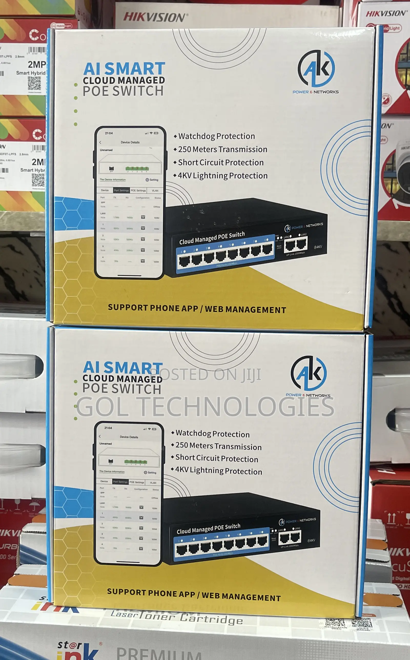 8 Port Poe Switch Ai Smart Cloud Managed Poe Switch 250 Meters Transmi