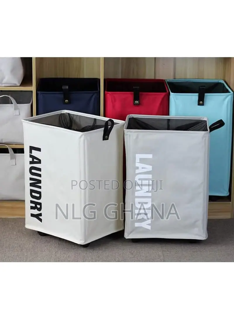 Large Oxford Waterproof Laundry Basket With Leather Handle. Ghx2911