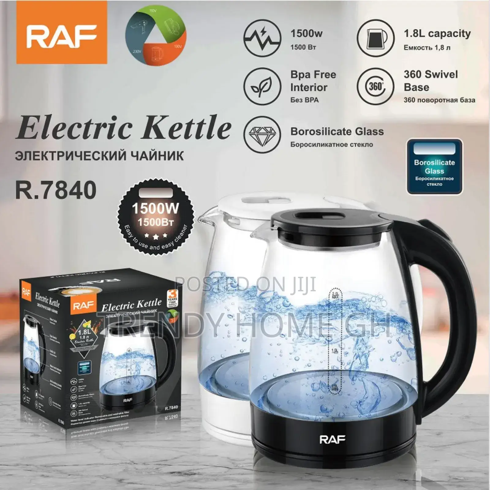 Premium Electric Glass Kettle Fast Boil Led Indicator 1.8l Capacity