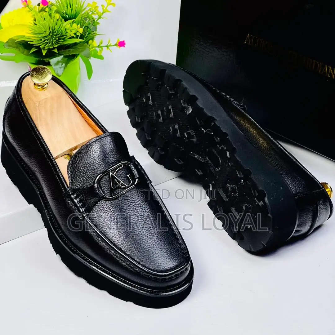 Alberto Gilardino Black Mens Leather Shoe